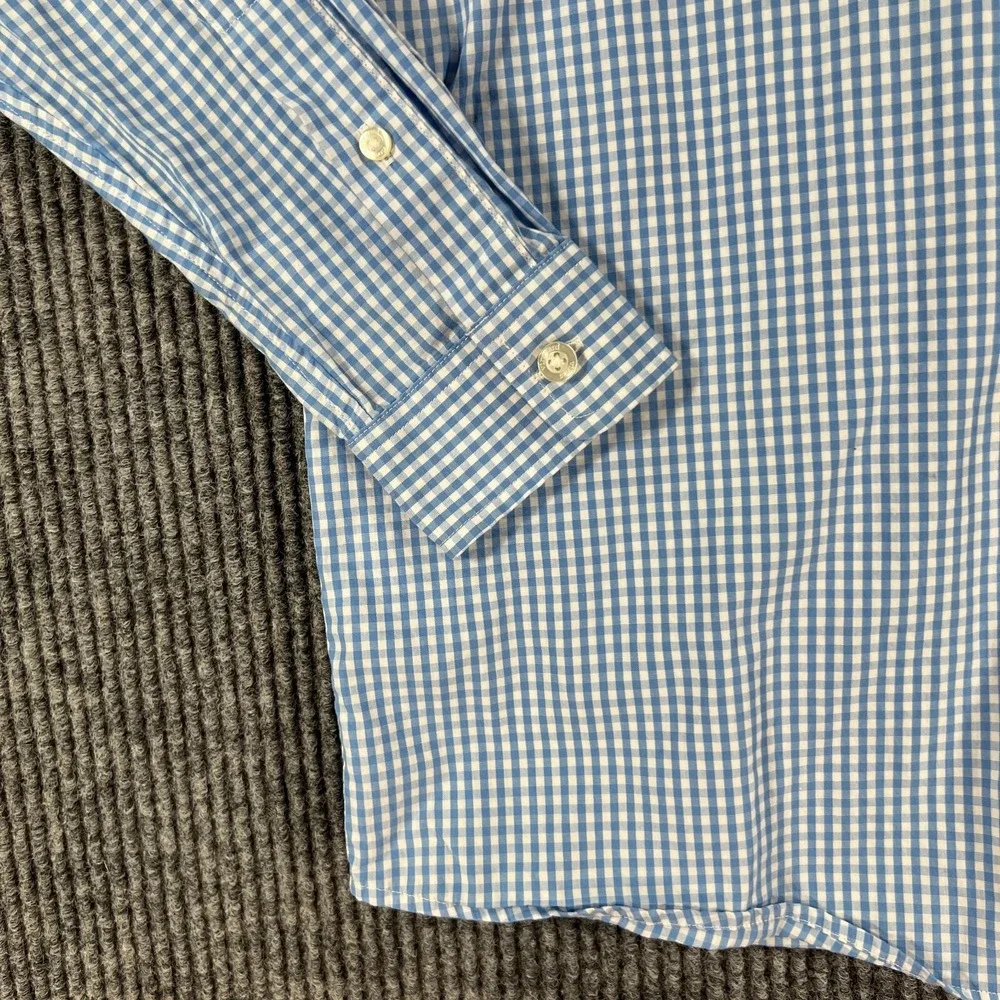 Vineyard Vines Shirt Youth‎ Boys Large Blue Check Long Sleeve Button Down